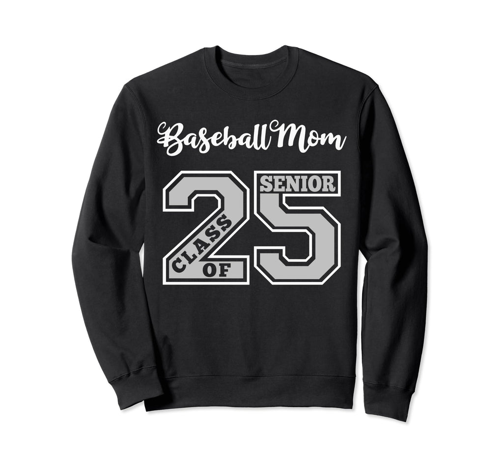 Senior Baseball Mom 2025 Groovy Sweatshirt - Fun Novelty Design Men Women - T-Shirt, Sweatshirt, Hoodie