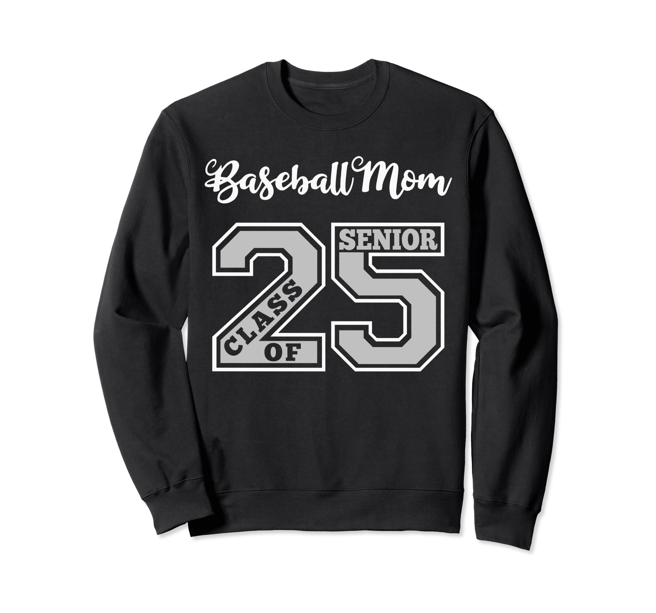 Senior Baseball Mom 2025 Groovy Sweatshirt - Fun Novelty Design Men Women - T-Shirt, Sweatshirt, Hoodie