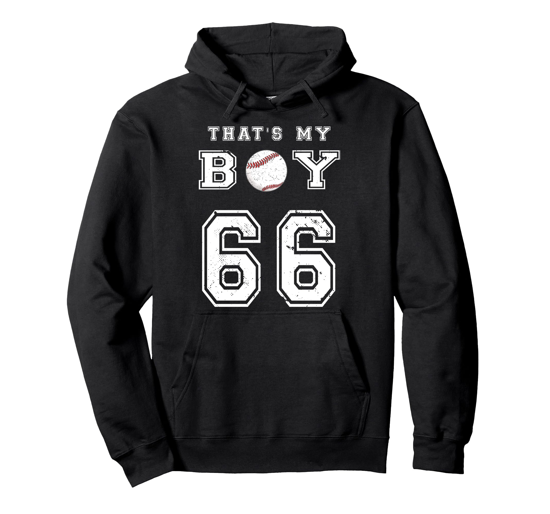 Thats My Baseball 66 Jersey Number Hoodie - Aesthetic Graphic for Adults - T-Shirt, Sweatshirt, Hoodie