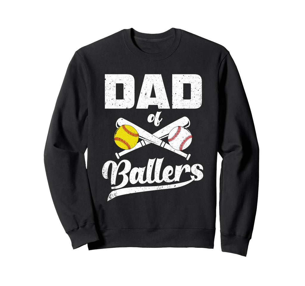 Mens Dad Ballers Funny Dad Baseball Sweatshirt - Minimalist Print Unisex - T-Shirt, Sweatshirt, Hoodie