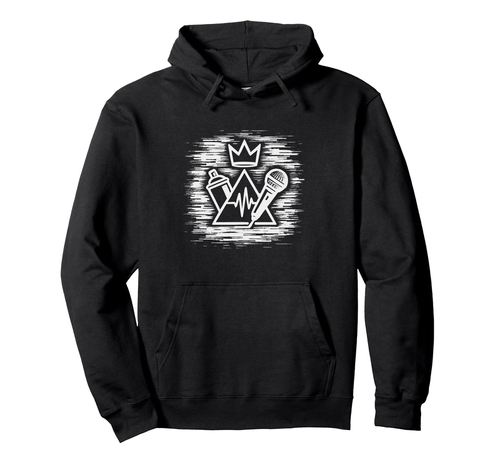 Crowned Flow Mic Old School Beats Hoodie - Aesthetic Graphic Men Women - T-Shirt, Sweatshirt, Hoodie