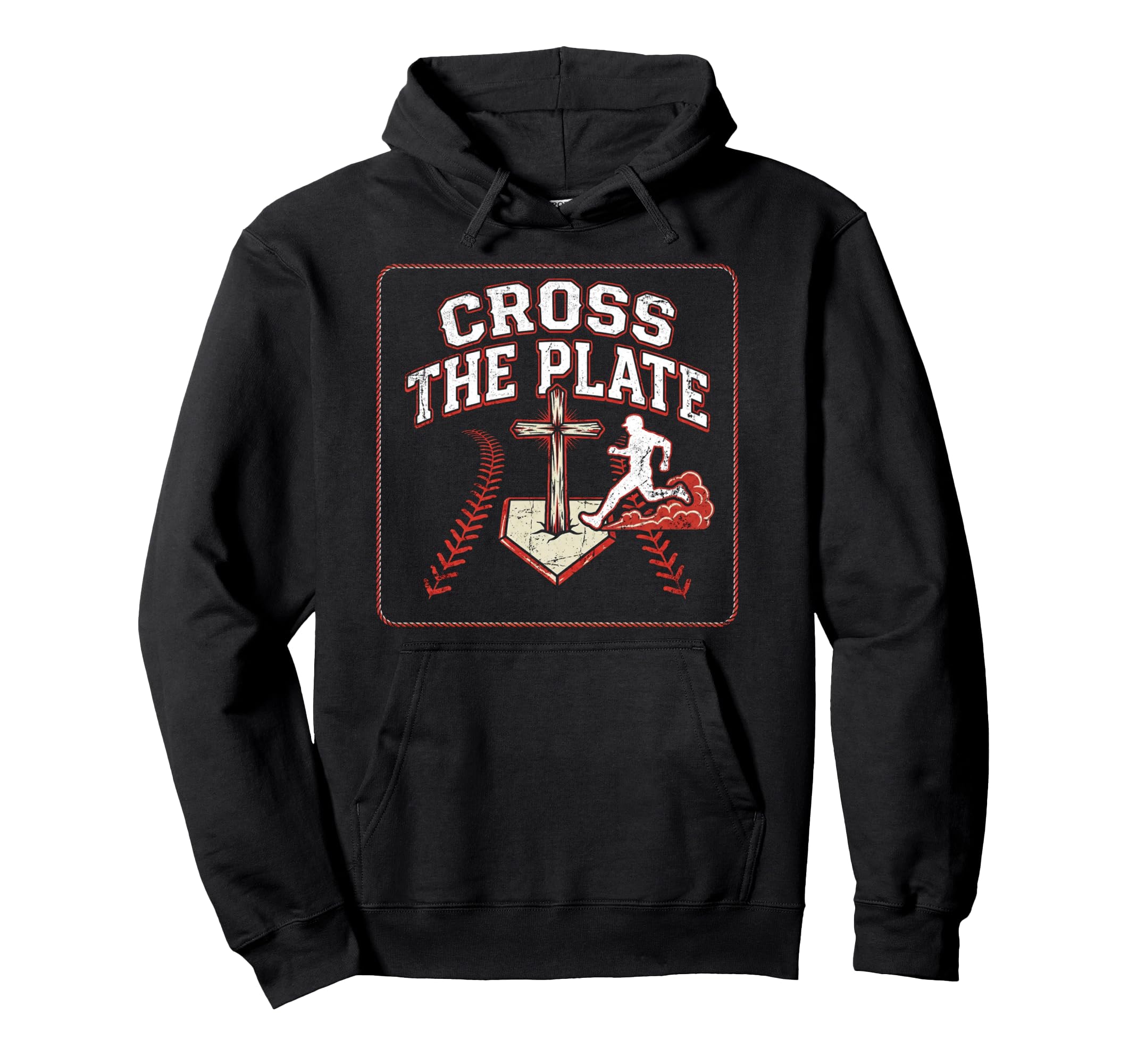Cross Plate Christian Baseball Faith Jesus Hoodie - Trendy Graphic Unisex - T-Shirt, Sweatshirt, Hoodie