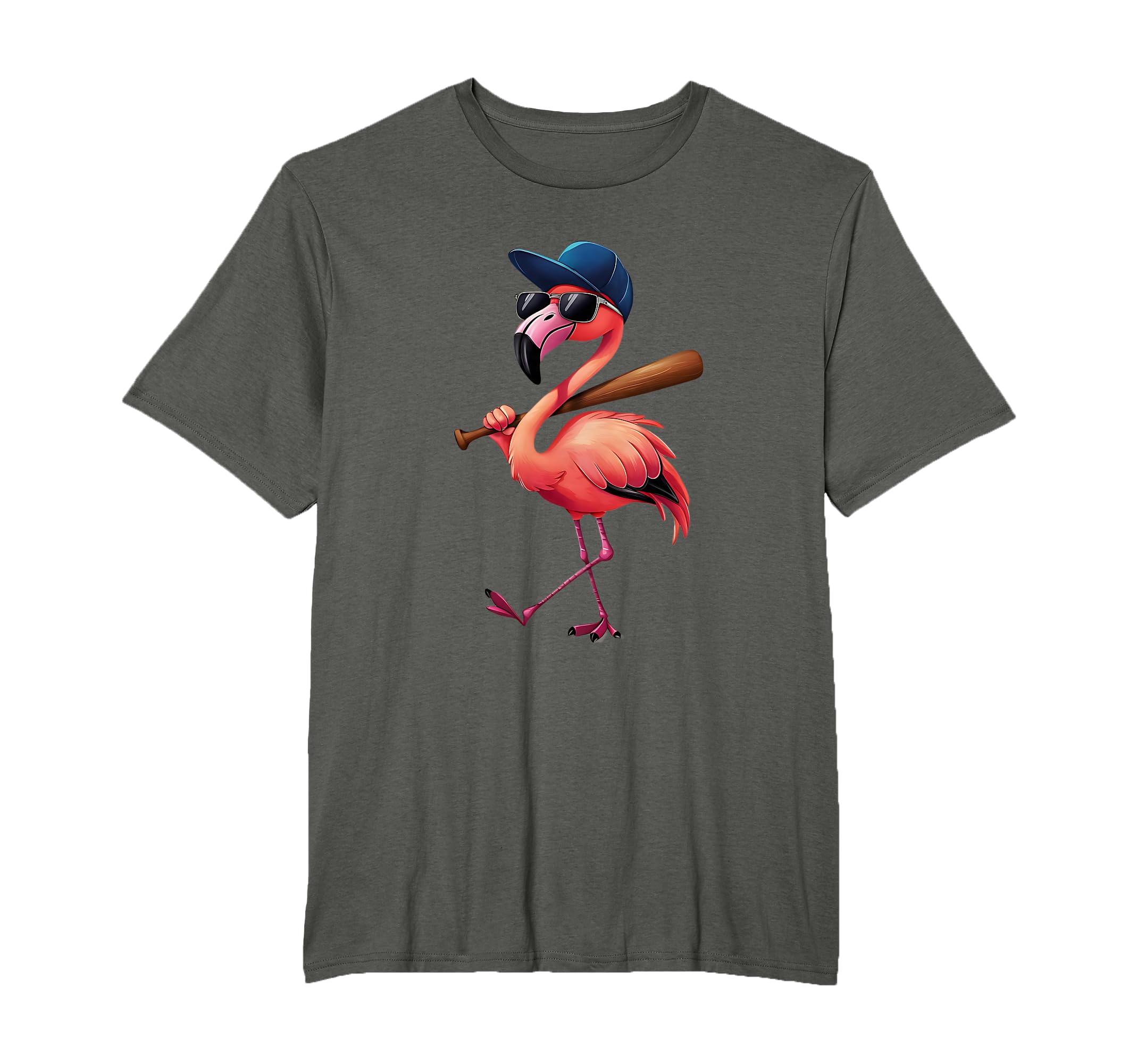 Funny Flamingo Playing Softball Flamingo T-Shirt - Graphic Print Unisex - T-Shirt, Sweatshirt, Hoodie