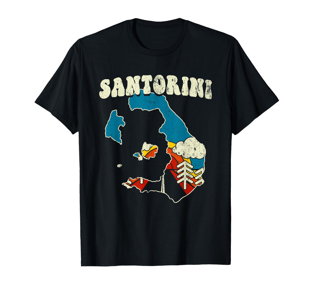 Santorini Greece Greek Island Rainbow T-Shirt - Trendy Graphic for Adults - T-Shirt, Sweatshirt, Hoodie