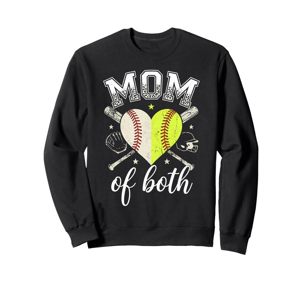 Funny Mom Both Game Day Baseball Sweatshirt - Casual Everyday Wear Unisex - T-Shirt, Sweatshirt, Hoodie