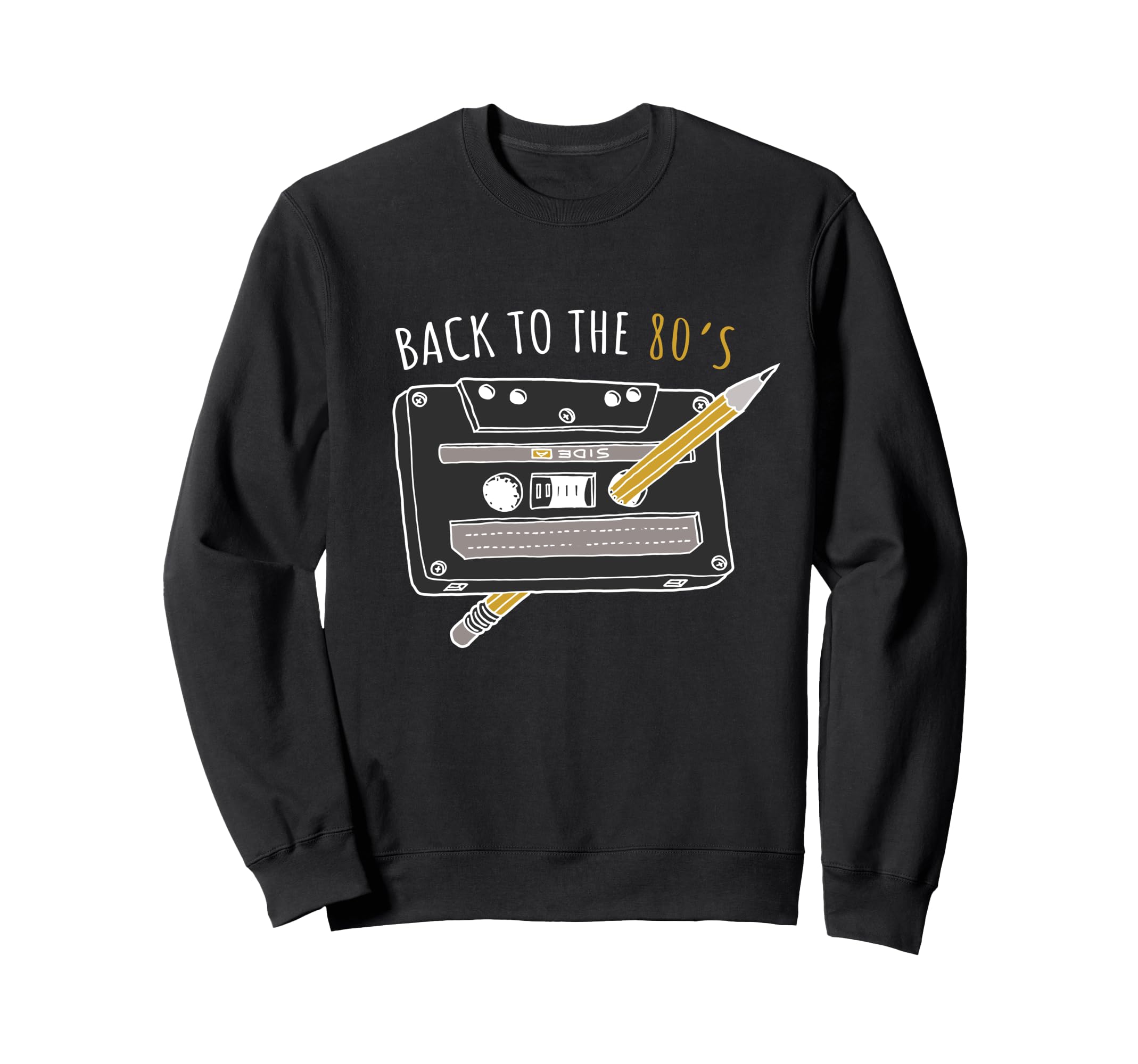 Old Skool Music Cassette Tape Back Sweatshirt - Graphic Print for Adults - T-Shirt, Sweatshirt, Hoodie