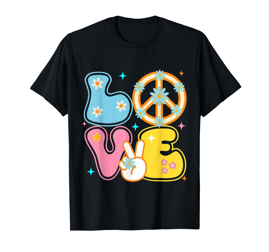 Peace Sign Love 60S 70S Tie Dye Hippie T-Shirt - Unique Graphic for Adults - T-Shirt, Sweatshirt, Hoodie