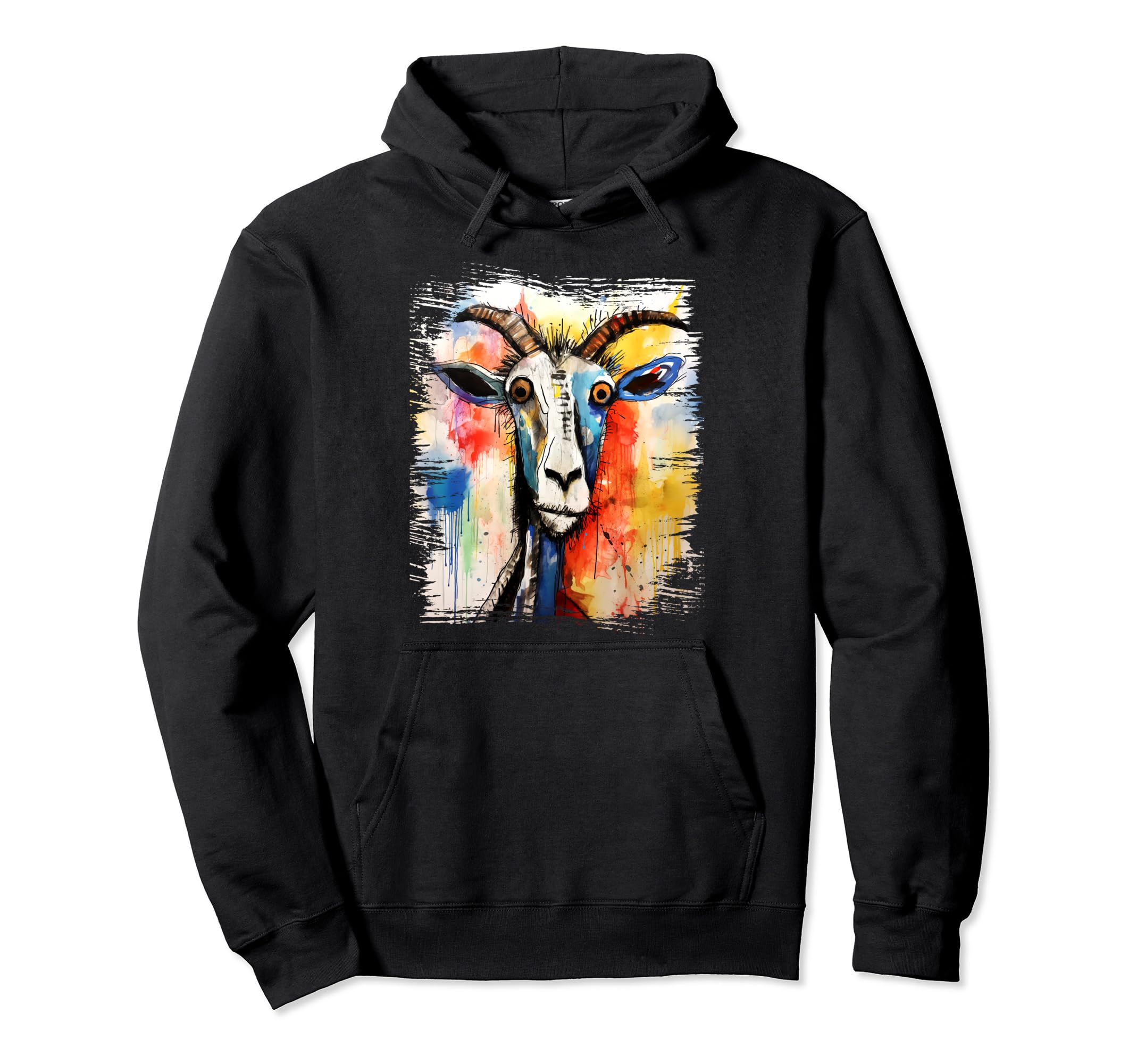 Funny Goat 90S Street Art Graffiti Hoodie - Novelty Apparel for Adults - T-Shirt, Sweatshirt, Hoodie
