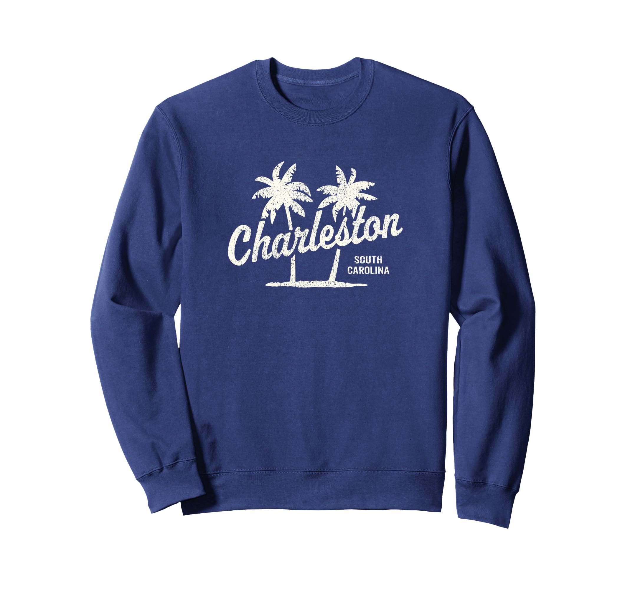 Charleston South Carolina 70S Palm Sweatshirt - Minimalist Print Men Women - T-Shirt, Sweatshirt, Hoodie
