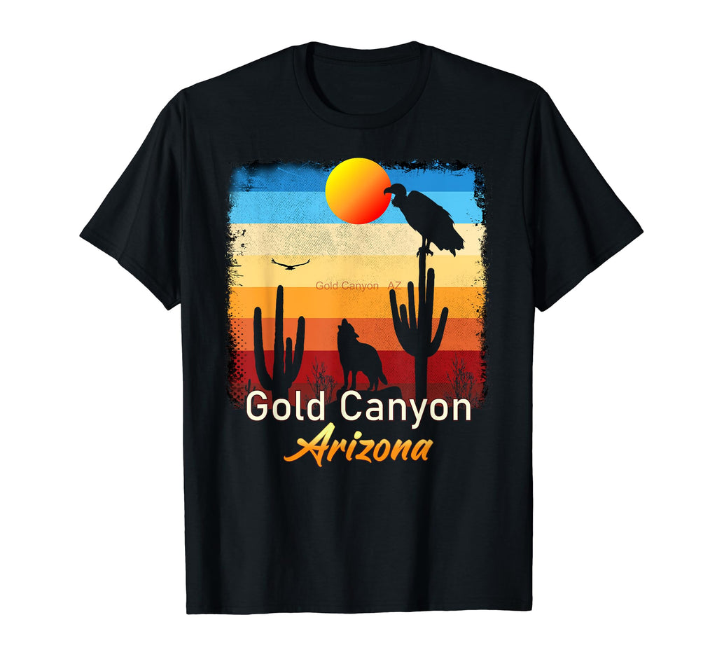 Gold Canyon Arizona Coyote Sunset Az Desert T-Shirt - Graphic Print Unisex - T-Shirt, Sweatshirt, Hoodie
