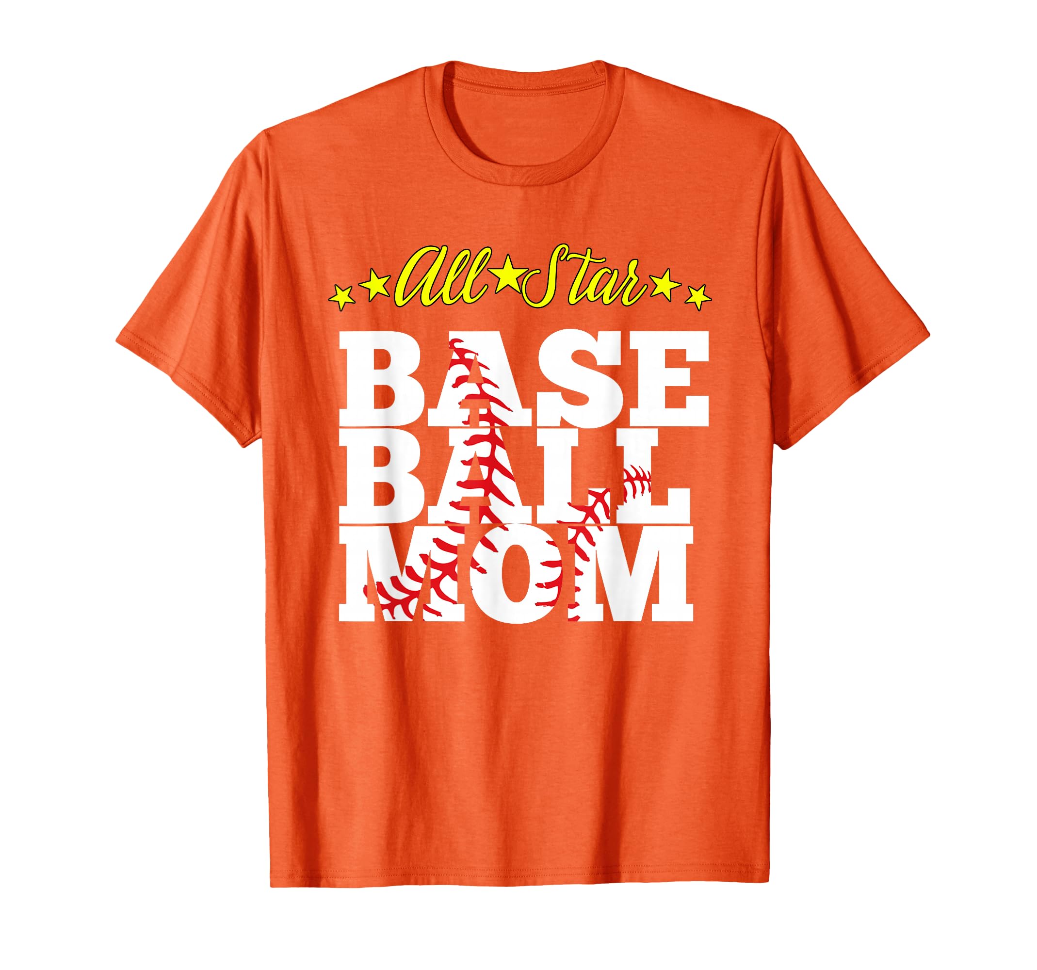 Mens All Star Baseball Mom Yellow T-Shirt - Minimalist Print for Adults - T-Shirt, Sweatshirt, Hoodie