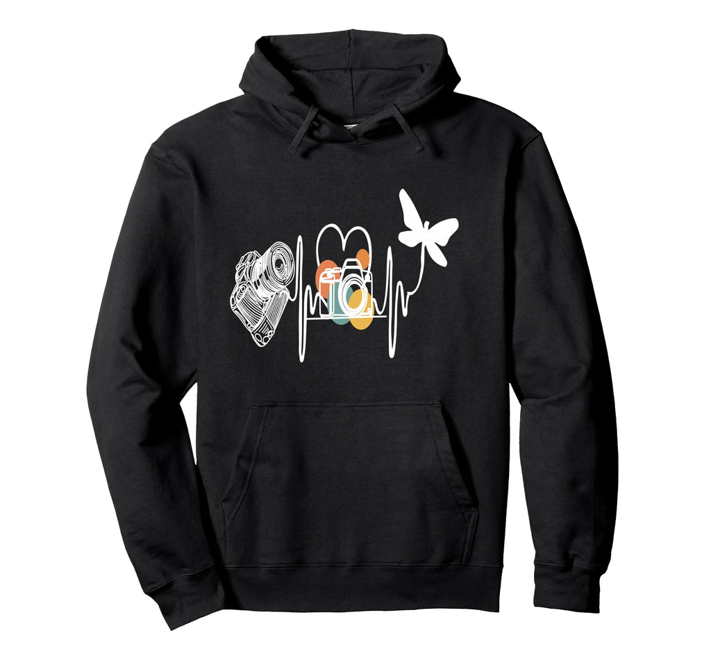 Womens Funny Camera Heartbeat Hoodie - Casual Everyday Wear Unisex - T-Shirt, Sweatshirt, Hoodie