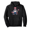 Funny Baseball American Usa Flag Hoodie - Novelty Apparel Men Women - T-Shirt, Sweatshirt, Hoodie