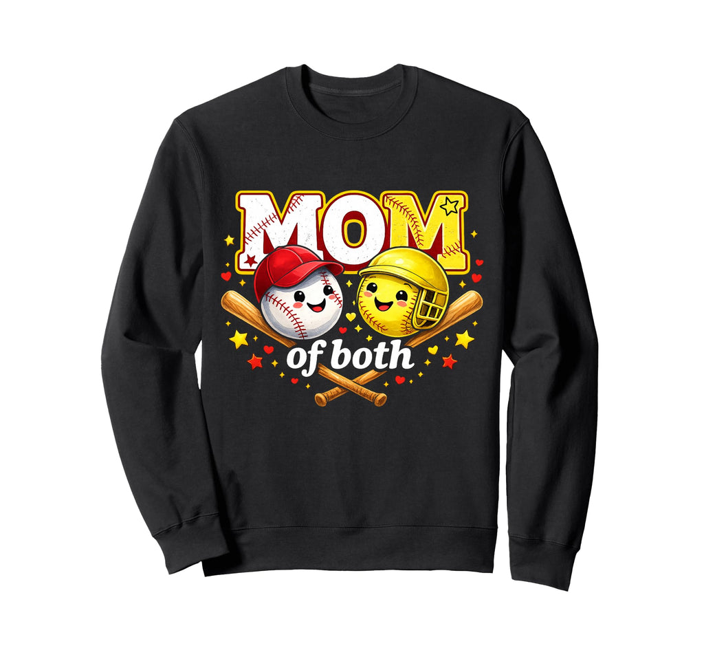 Mom Both Game Day Baseball Softball Sweatshirt - Unique Graphic Men Women - T-Shirt, Sweatshirt, Hoodie