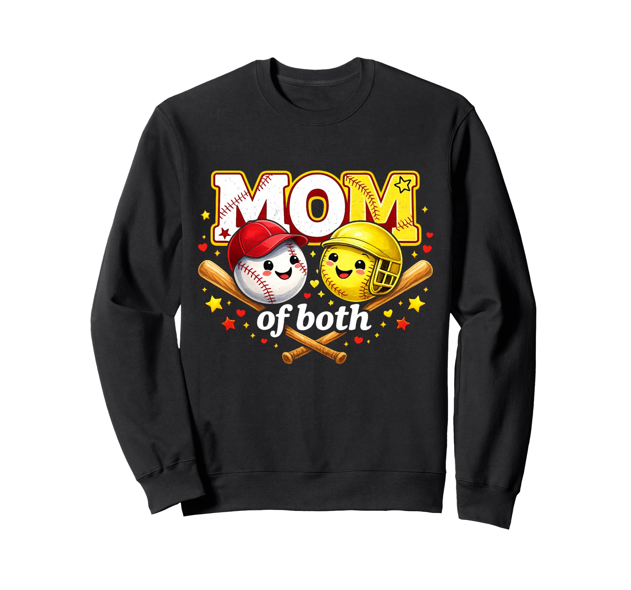 Mom Both Game Day Baseball Softball Sweatshirt - Unique Graphic Men Women - T-Shirt, Sweatshirt, Hoodie