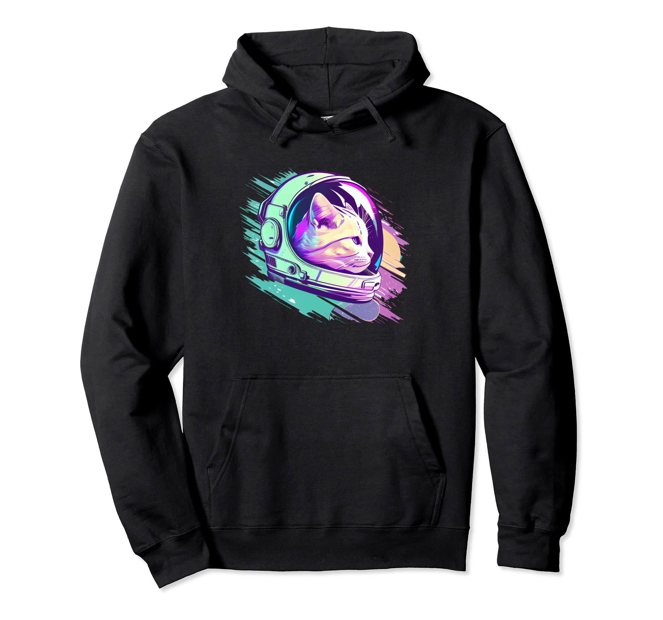 Aesthetic Vaporwave Space Cat 80S 90S Hoodie - Novelty Apparel Men Women - T-Shirt, Sweatshirt, Hoodie