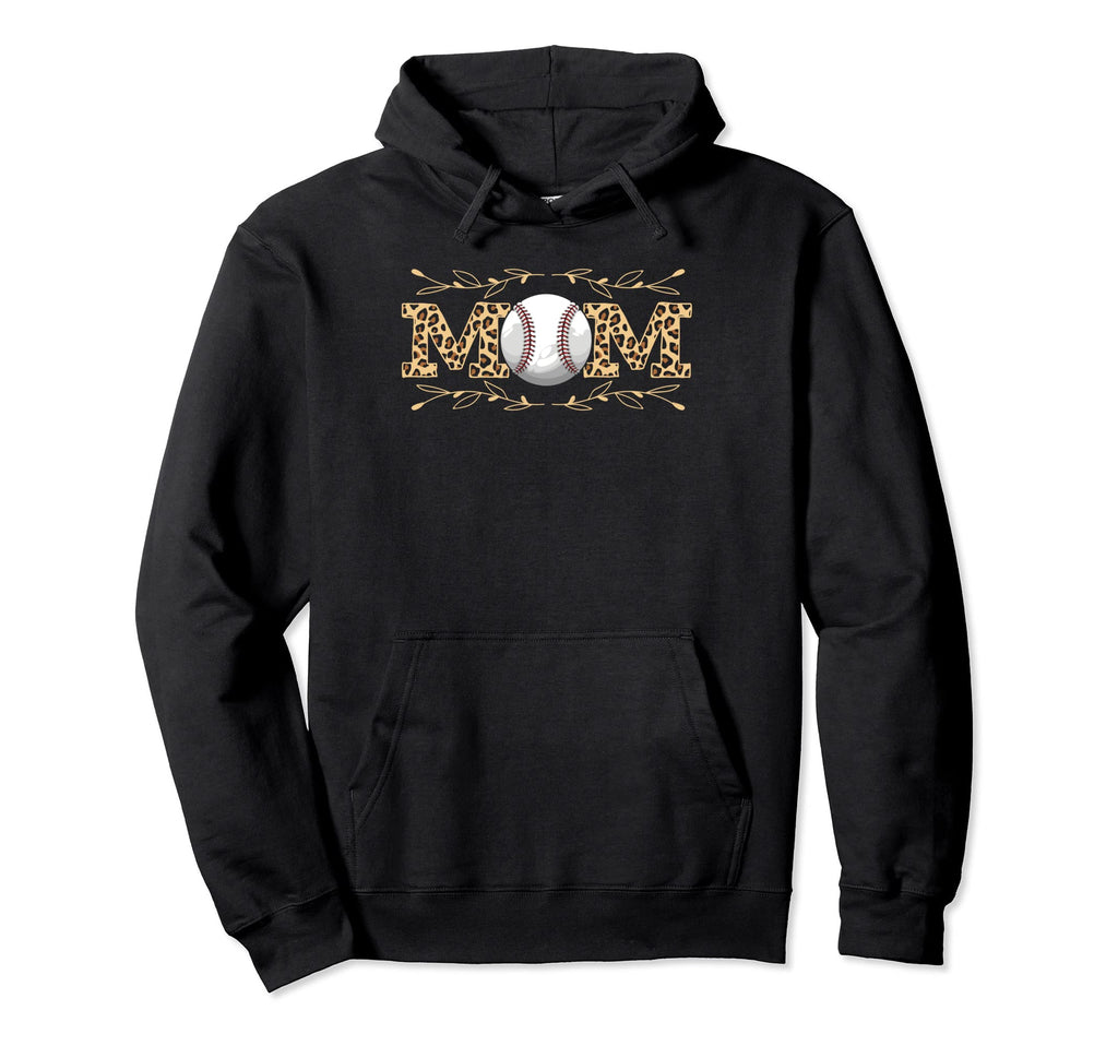 Leopard Baseball Mother Baseball Mama Hoodie - Trendy Graphic for Adults - T-Shirt, Sweatshirt, Hoodie