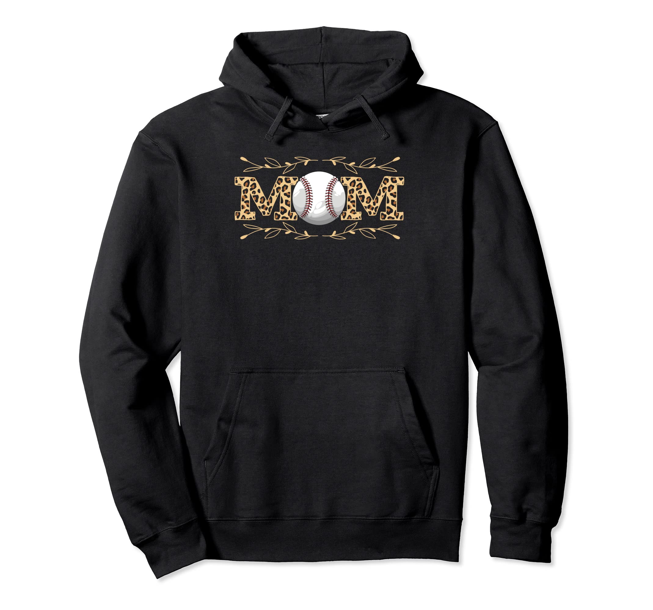 Leopard Baseball Mother Baseball Mama Hoodie - Trendy Graphic for Adults - T-Shirt, Sweatshirt, Hoodie