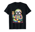 Tie Dye Sloth Peace Sign Meditation T-Shirt - Aesthetic Graphic Unisex - T-Shirt, Sweatshirt, Hoodie