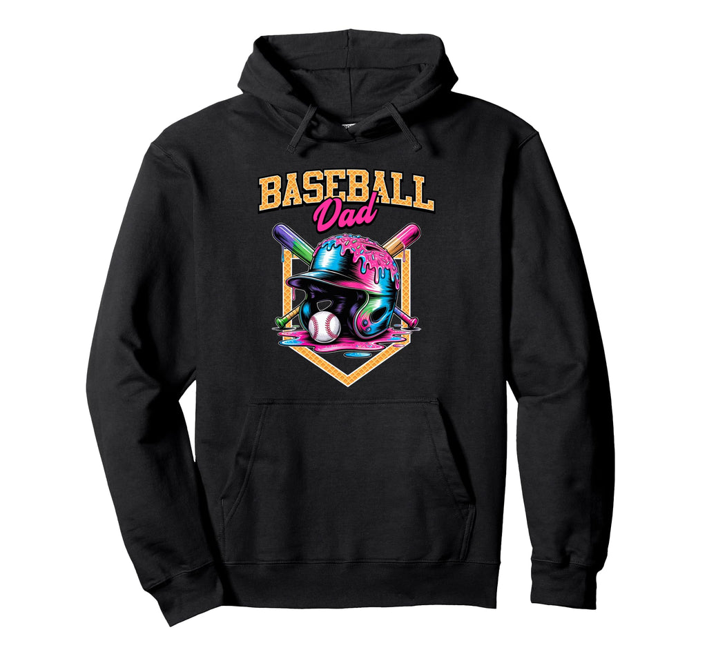 Baseball Dad Tie Dye Baseball Drip Hoodie - Custom Art Print Unisex - T-Shirt, Sweatshirt, Hoodie