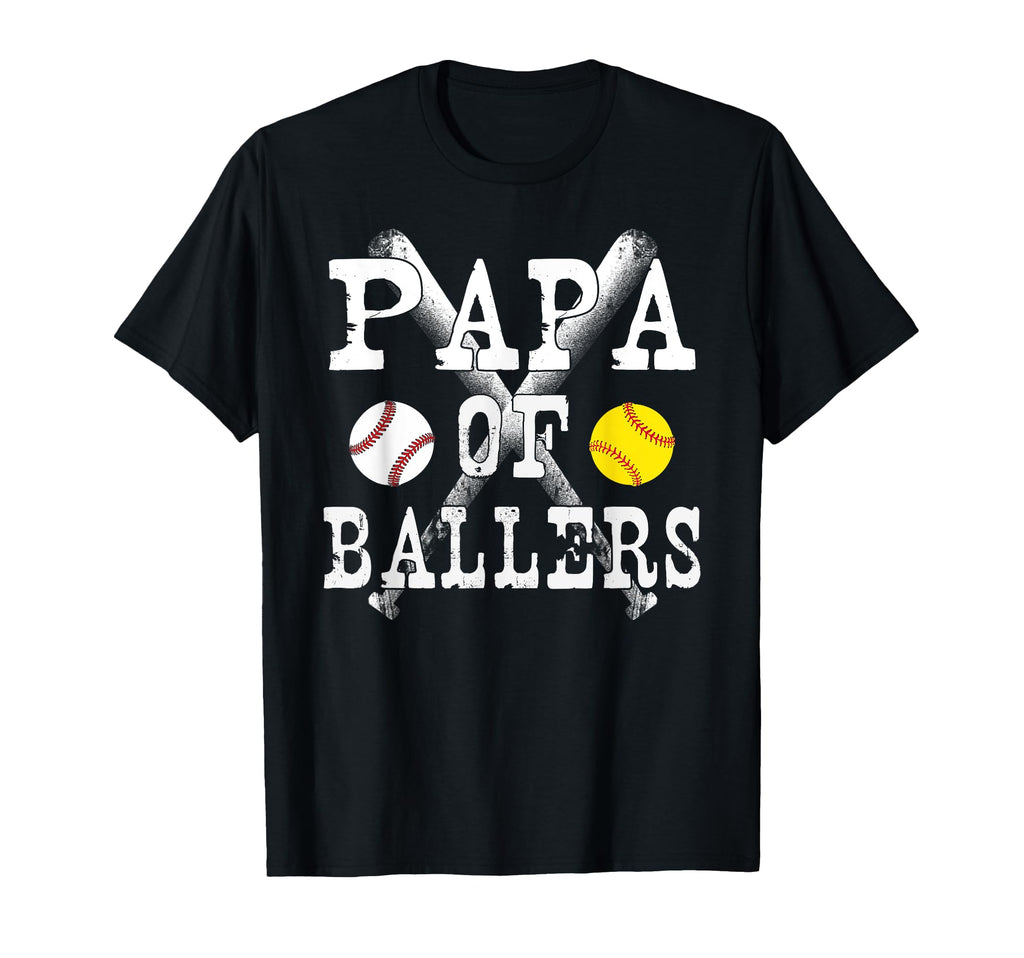 Papa Ballers Funny Baseball T-Shirt - Fun Novelty Design for Adults - T-Shirt, Sweatshirt, Hoodie