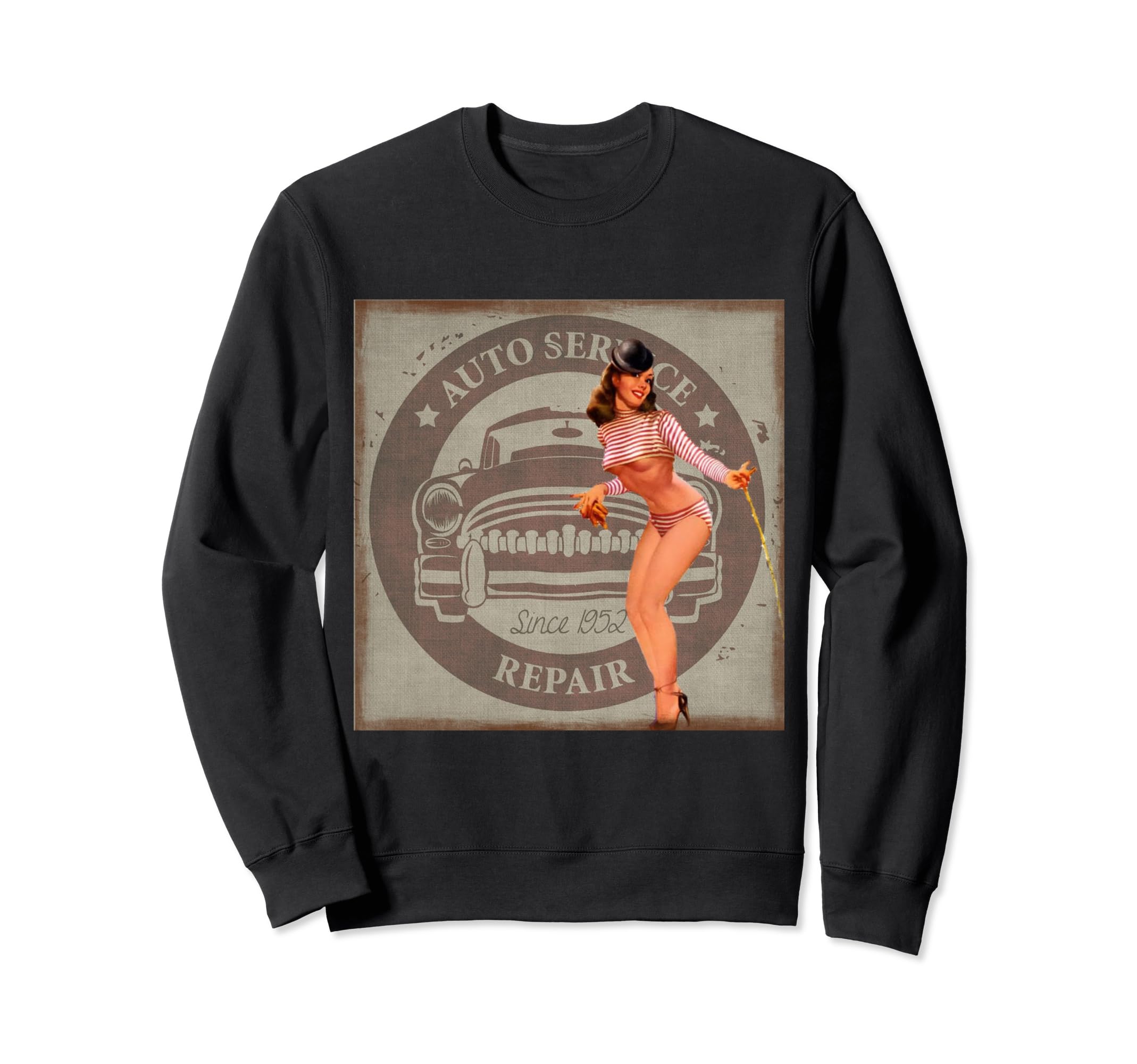 Pinup Hot Rod Sweatshirt - Fun Novelty Design Men Women - T-Shirt, Sweatshirt, Hoodie