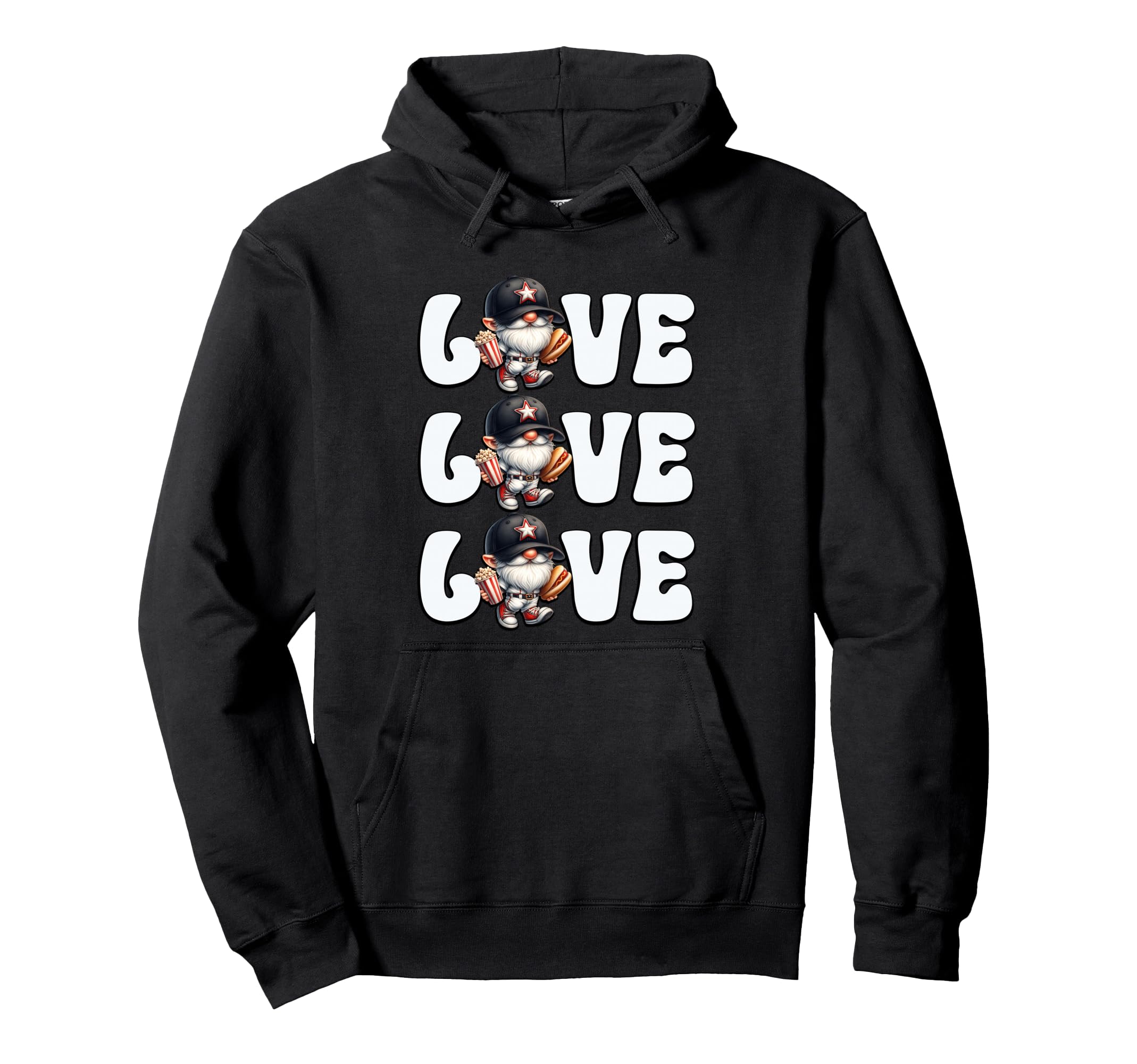 Funny Grandpa Love Baseball Gnome Hoodie - Streetwear Style for Adults - T-Shirt, Sweatshirt, Hoodie