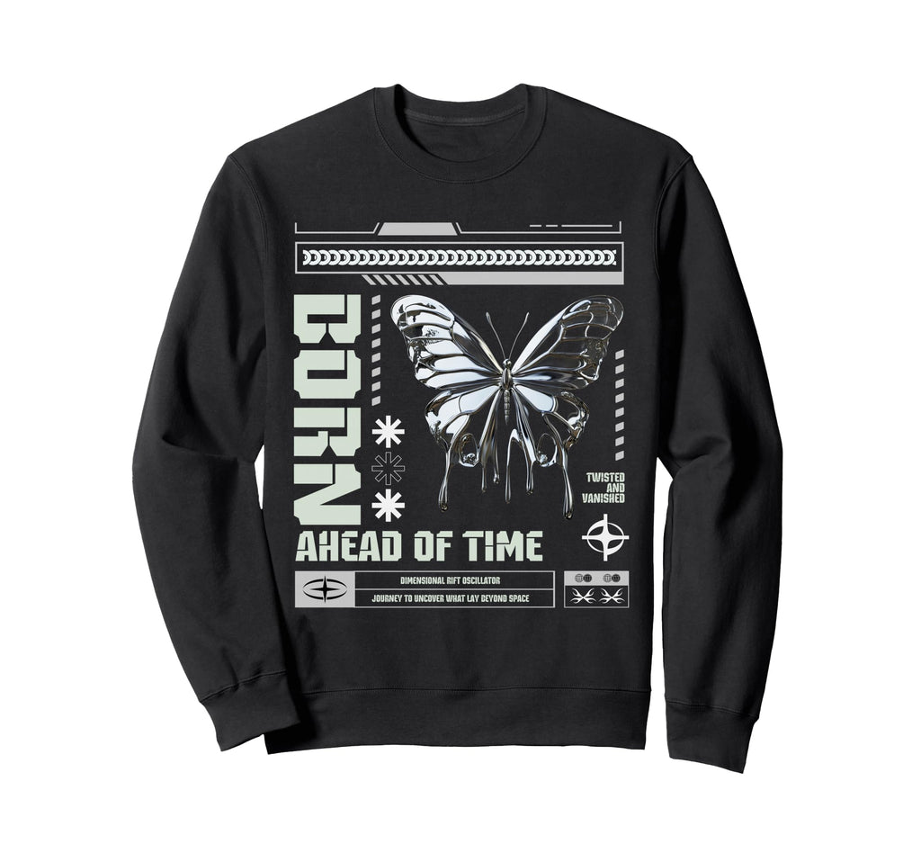 Y2K Butterfly Bold Urban Graffiti Sweatshirt - Minimalist Print Unisex - T-Shirt, Sweatshirt, Hoodie