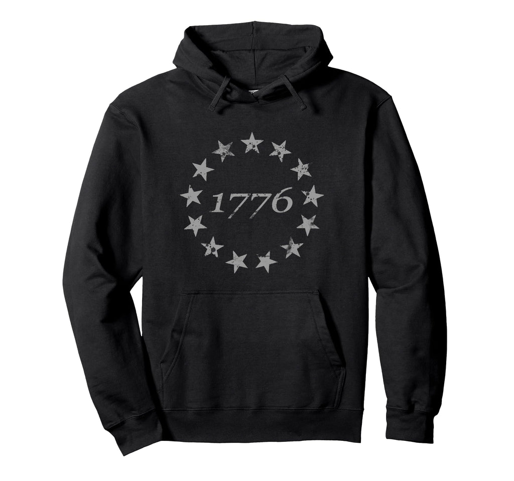 13 Star Betsy Ross Distressed American Flag Hoodie - Unique Graphic Unisex - T-Shirt, Sweatshirt, Hoodie