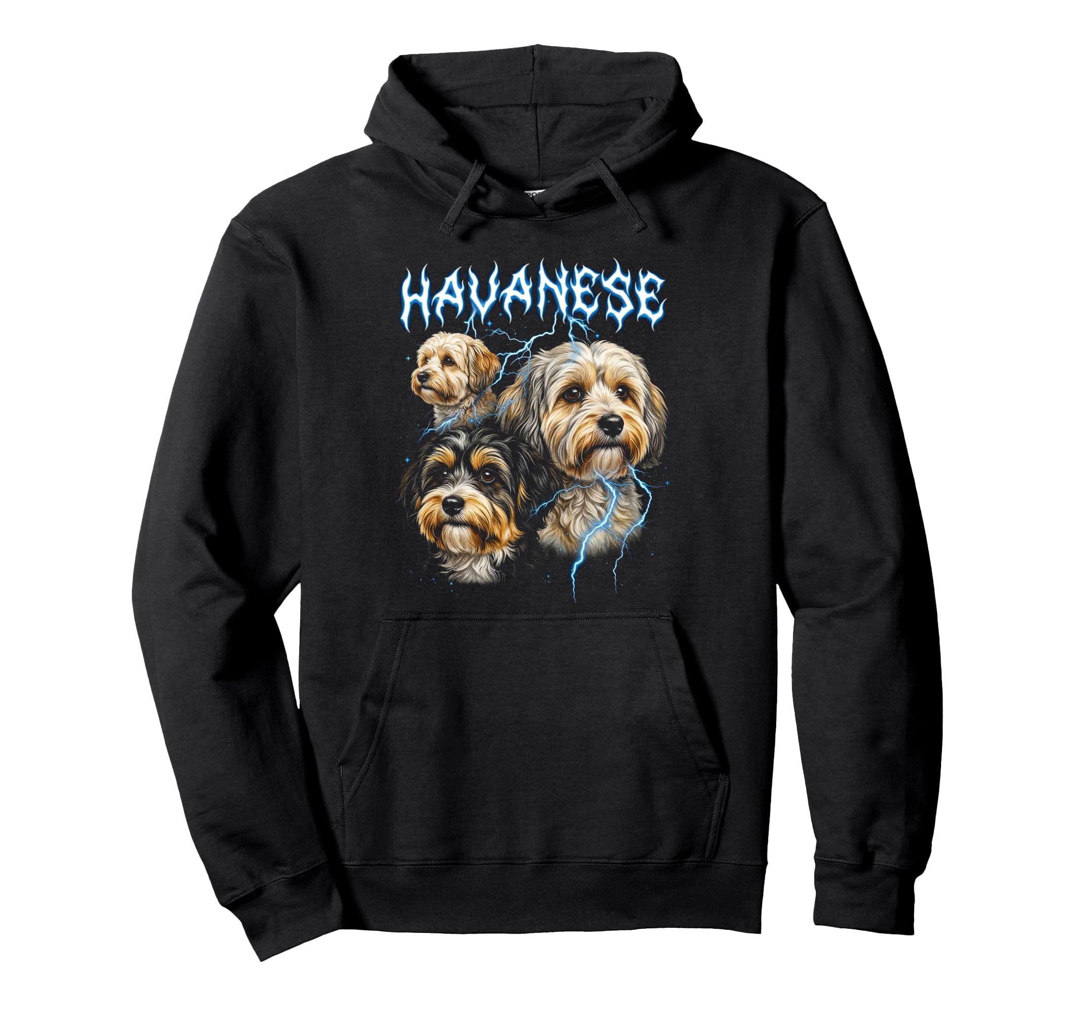 Havanese 90S Heavy Metal Dog Lover Havanese Hoodie - Novelty Apparel Unisex - T-Shirt, Sweatshirt, Hoodie