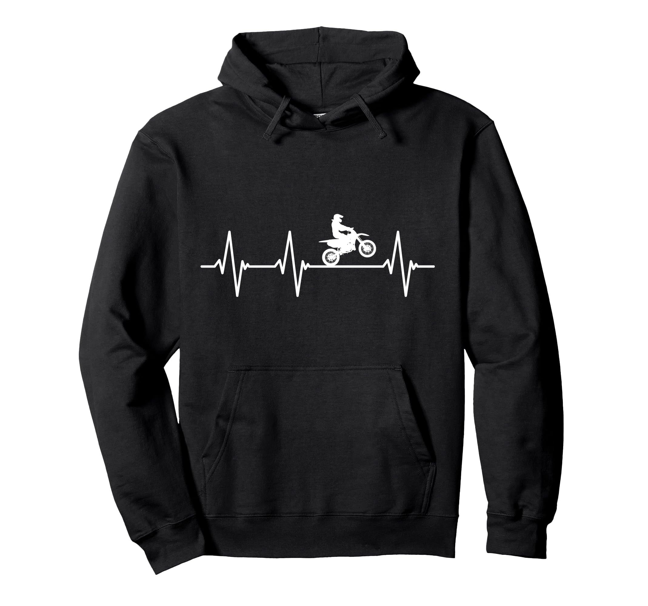 Dirt Bike Heartbeat Motocross Hoodie - Casual Everyday Wear Unisex - T-Shirt, Sweatshirt, Hoodie