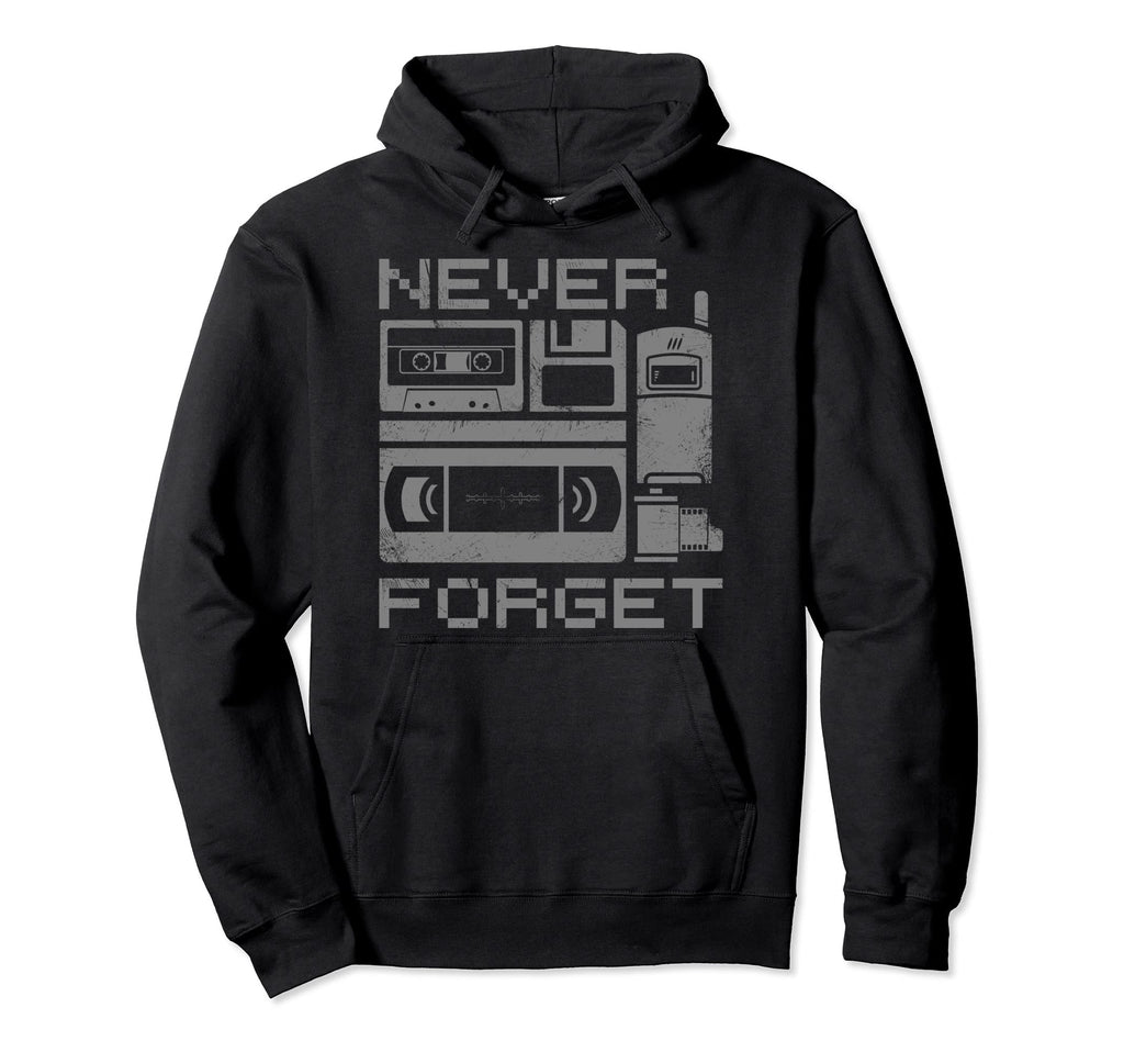 Never Forget 90S Floppy Disk Flip Hoodie - Fun Novelty Design for Adults - T-Shirt, Sweatshirt, Hoodie