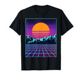80S Aesthetic Vaporwave Outrun Sun T-Shirt - Custom Art Print Men Women - T-Shirt, Sweatshirt, Hoodie