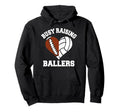 Busy Raising Ballers Football Volleyball Hoodie - Graphic Print Unisex - T-Shirt, Sweatshirt, Hoodie