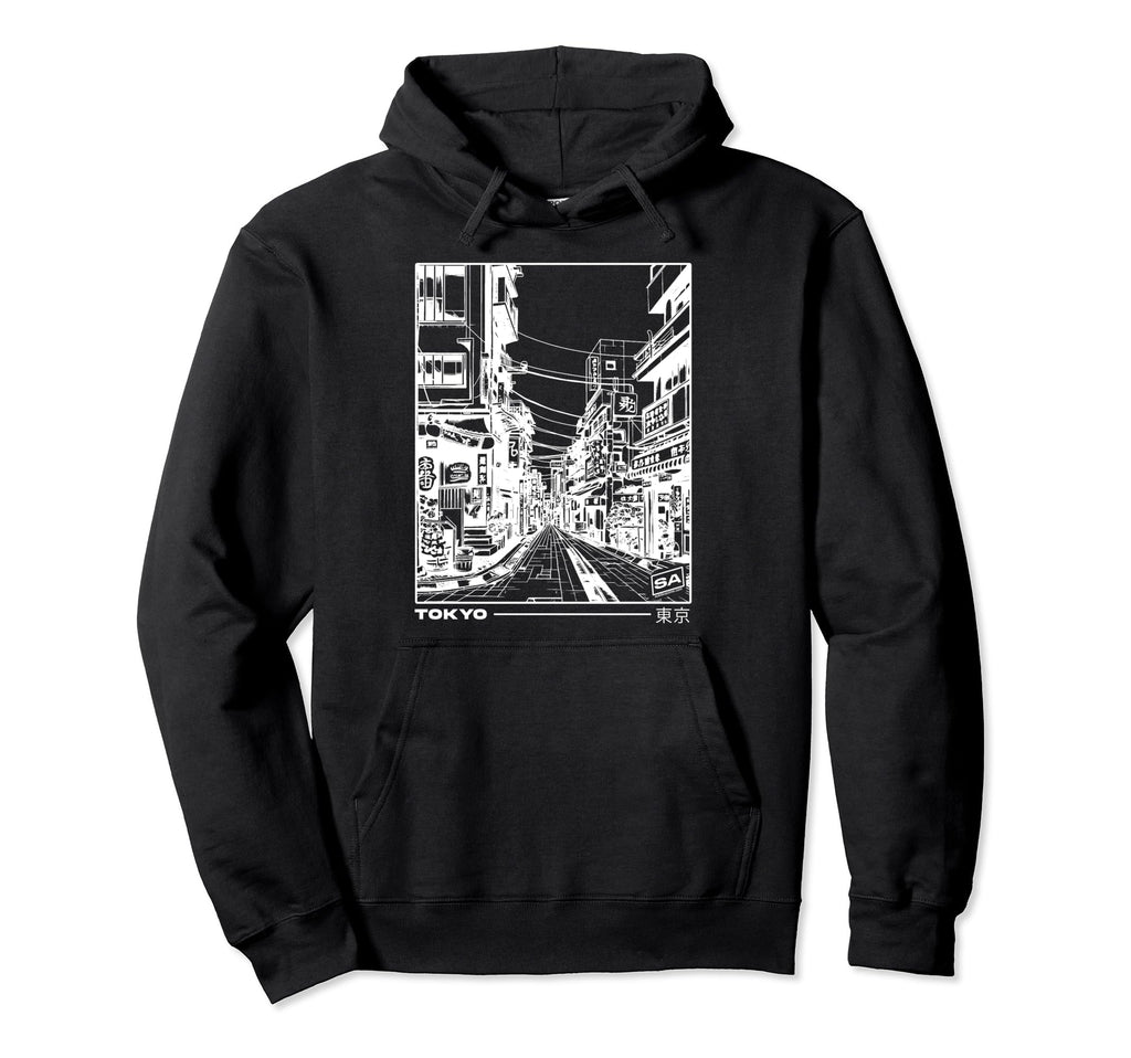 Japan Streets Tokyo Minimal Japanese Hoodie - Casual Everyday Wear Unisex - T-Shirt, Sweatshirt, Hoodie