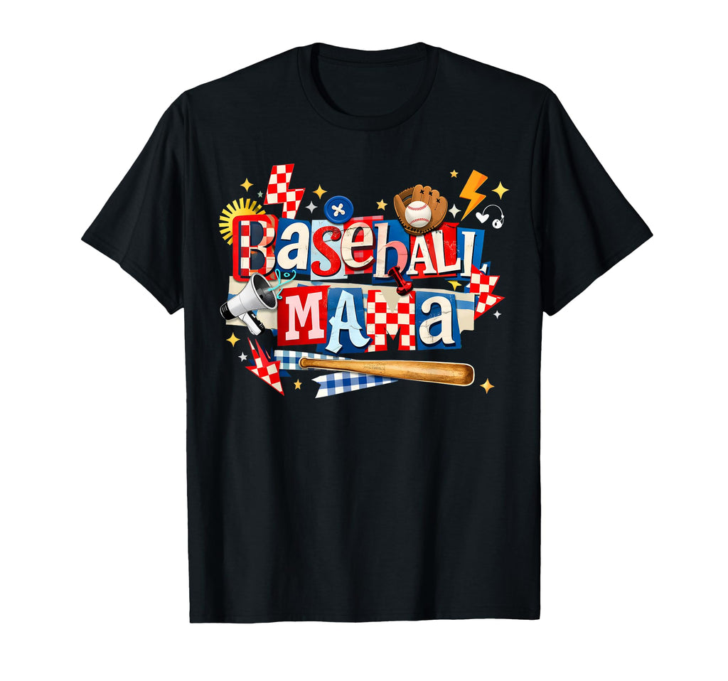 Baseball Mama Mothers Day Game Day T-Shirt - Custom Art Print Unisex - T-Shirt, Sweatshirt, Hoodie