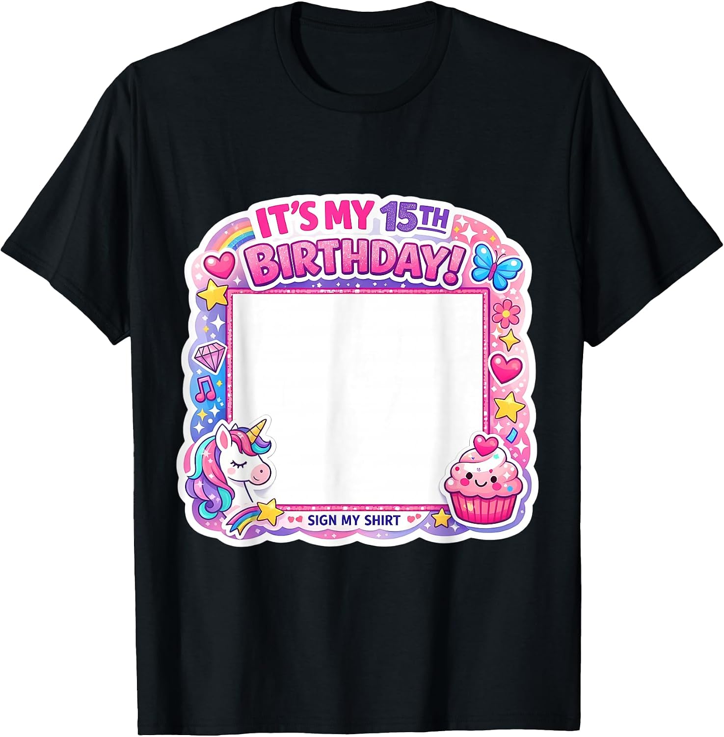 It's My 15th Birthday Party Sign Merch - Adult & Kids T-Shirts, Sweatshirts & Hoodies apparel design preview 1