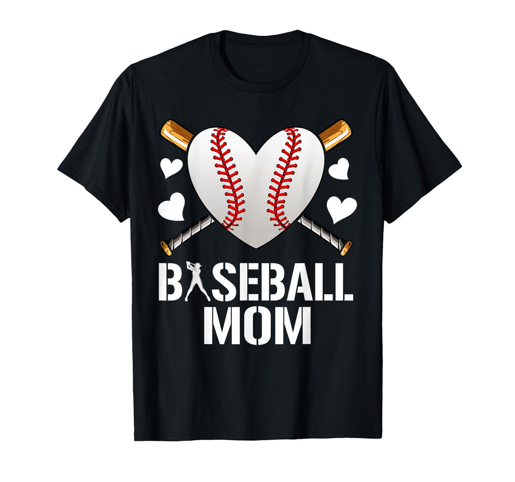 Baseball Mom Heart Family T-Shirt - Casual Everyday Wear Men Women - T-Shirt, Sweatshirt, Hoodie