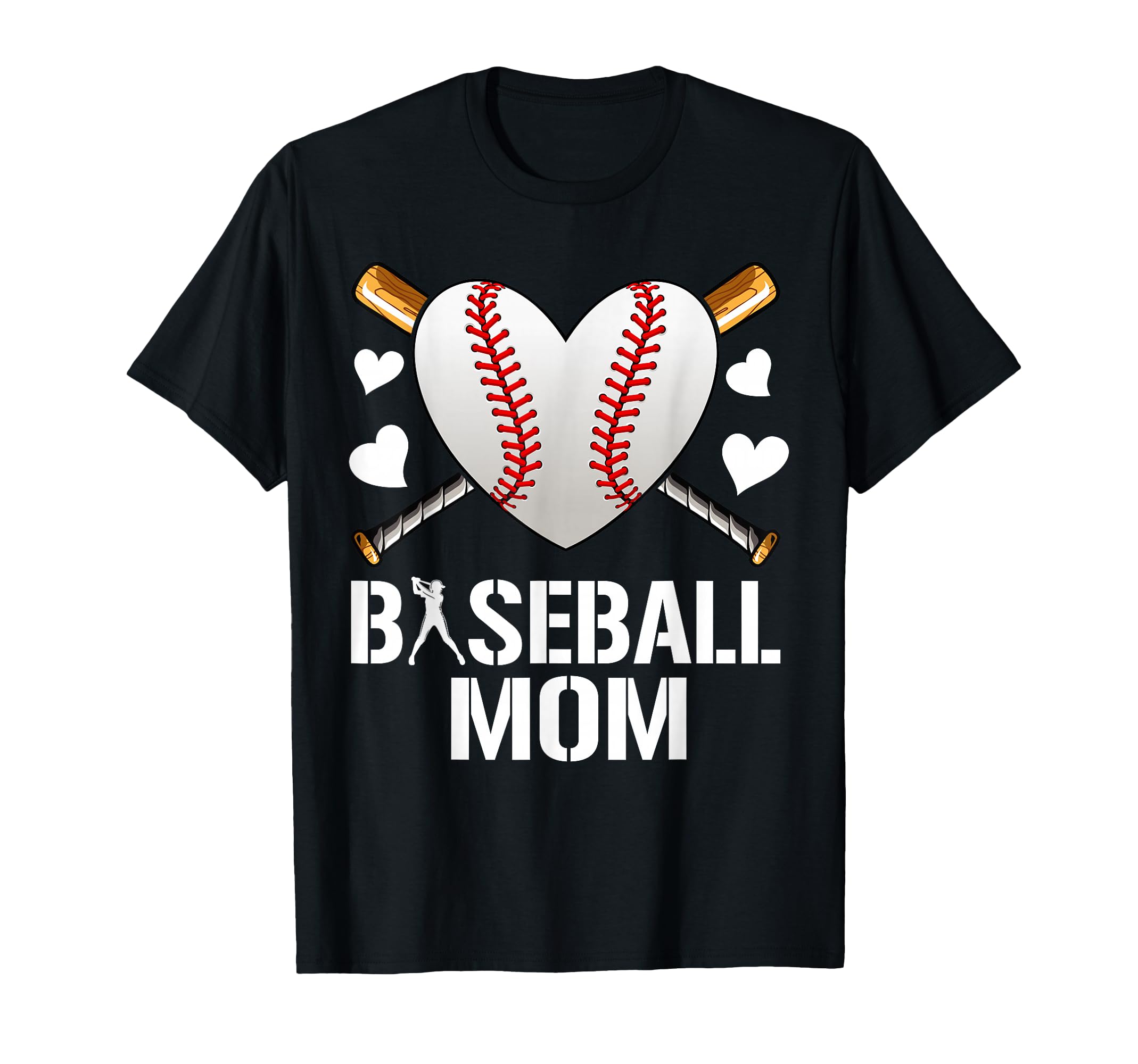 Baseball Mom Heart Family T-Shirt - Casual Everyday Wear Men Women - T-Shirt, Sweatshirt, Hoodie