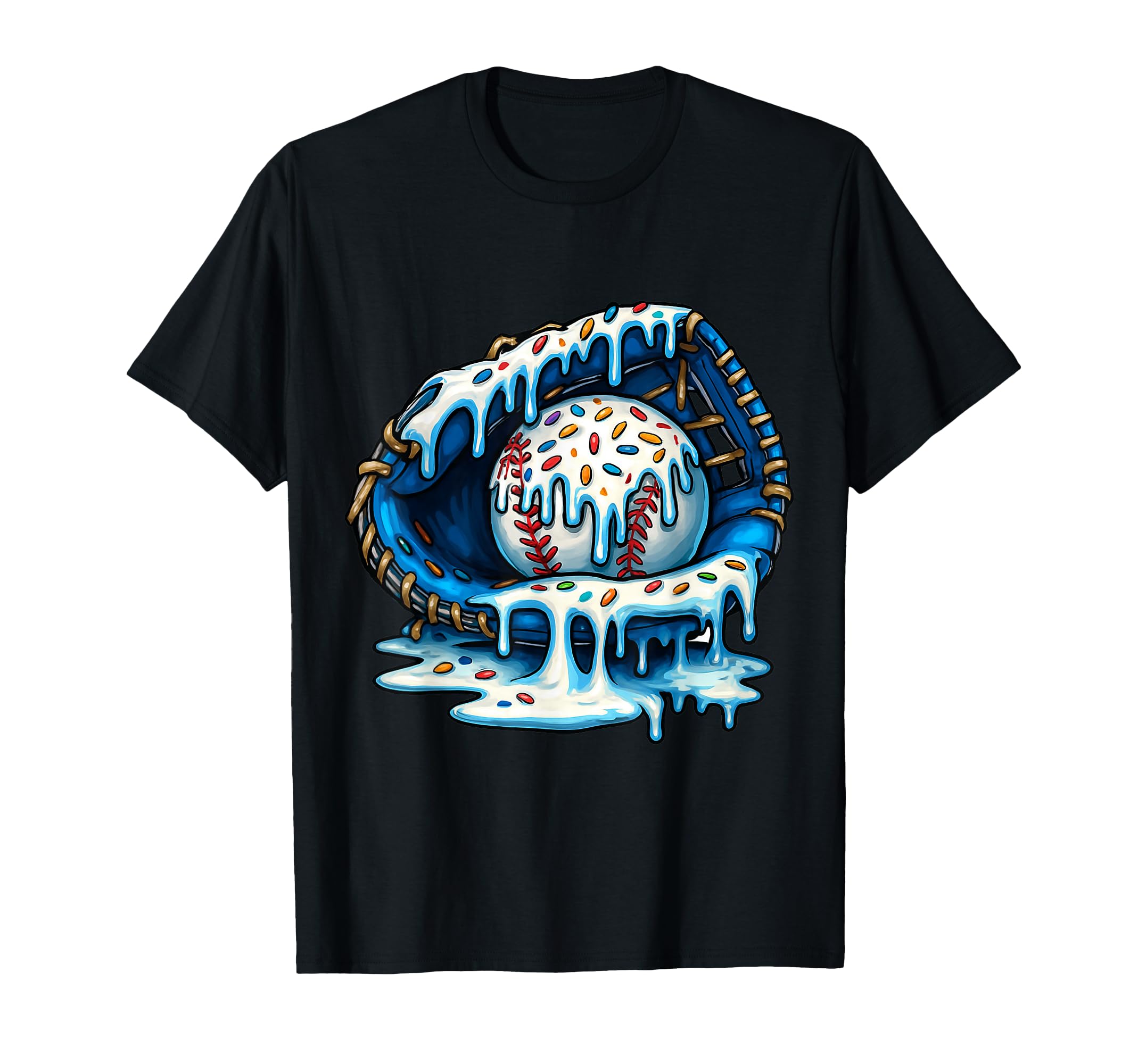 Baseball Drip Ice Cream Sprinkles T-Shirt - Casual Everyday Wear Men Women - T-Shirt, Sweatshirt, Hoodie