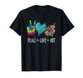 Peace Love Art Painting Palette Art T-Shirt - Aesthetic Graphic Men Women - T-Shirt, Sweatshirt, Hoodie