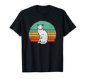 Eighties White Cat Distressed T-Shirt - Minimalist Print Men Women - T-Shirt, Sweatshirt, Hoodie