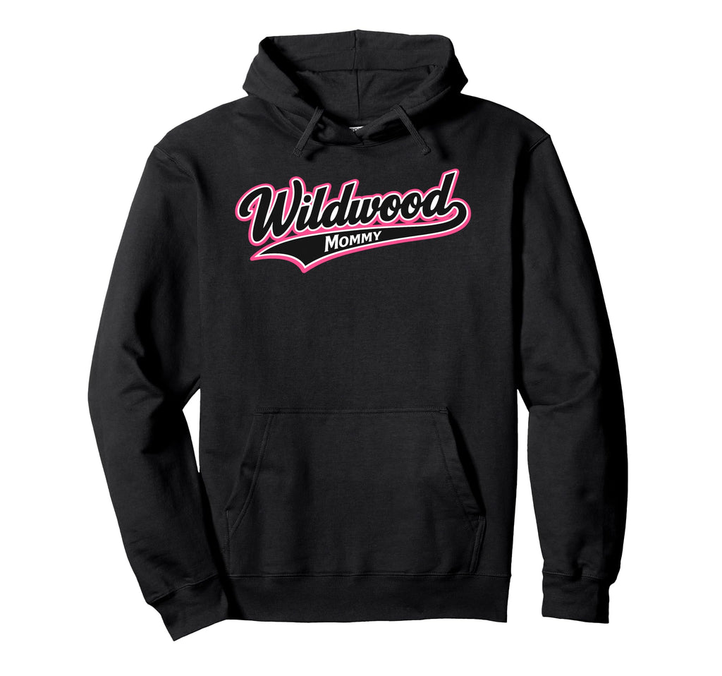 Wildwood Mommy Baseball Script Hoodie - Trendy Graphic Unisex - T-Shirt, Sweatshirt, Hoodie