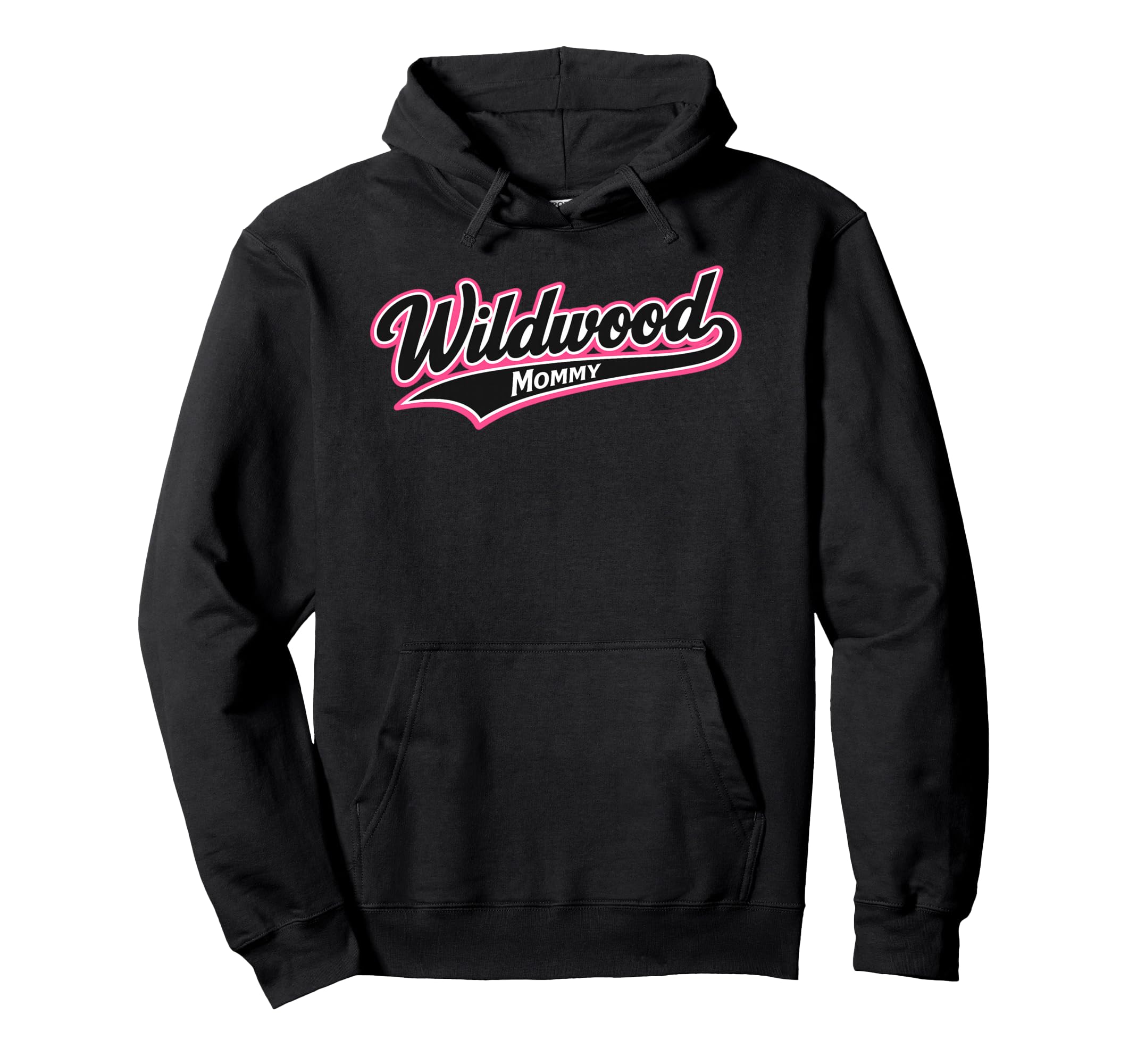 Wildwood Mommy Baseball Script Hoodie - Trendy Graphic Unisex - T-Shirt, Sweatshirt, Hoodie
