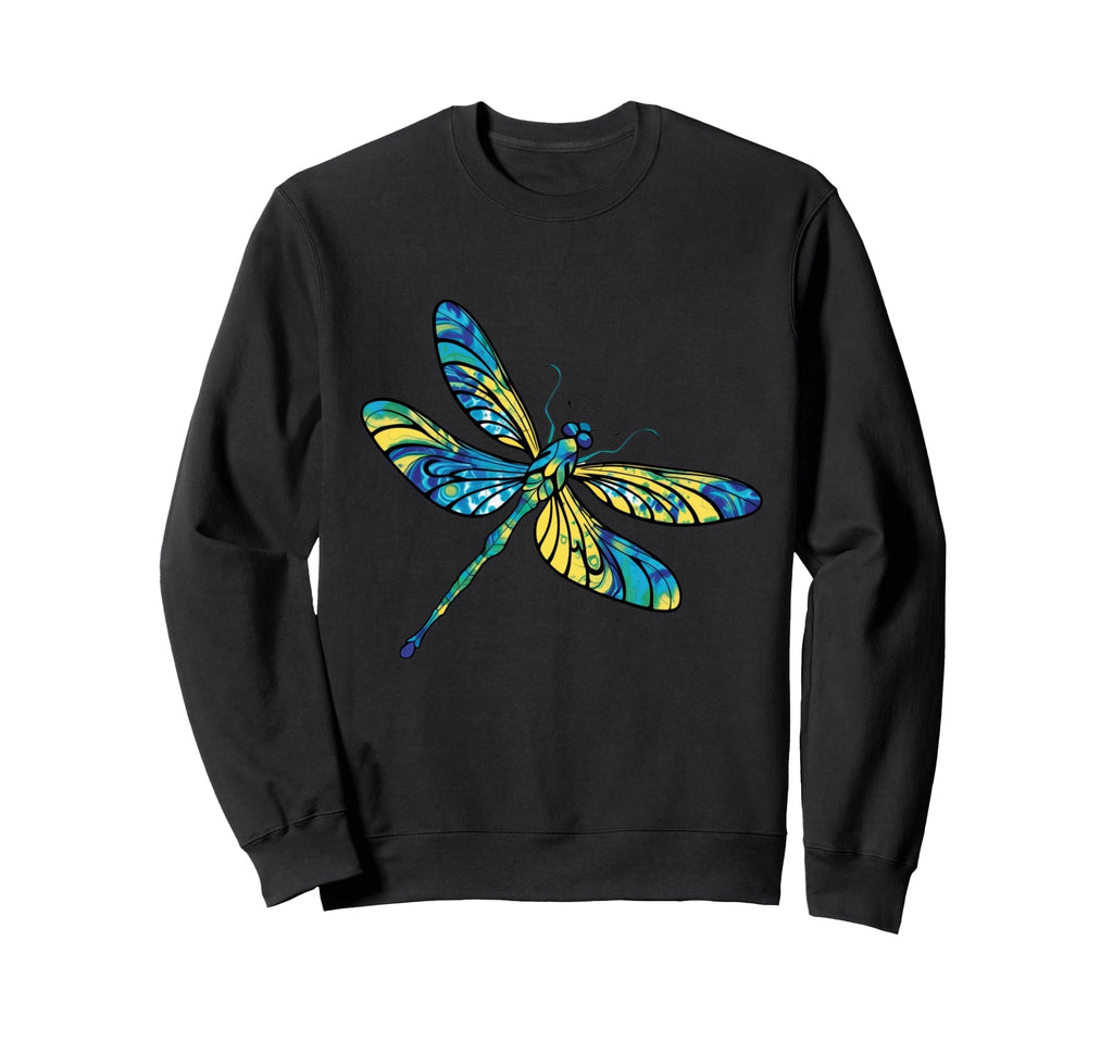 Dragonfly Tie Dye Colorful Hippie Sweatshirt - Custom Art Print Unisex - T-Shirt, Sweatshirt, Hoodie