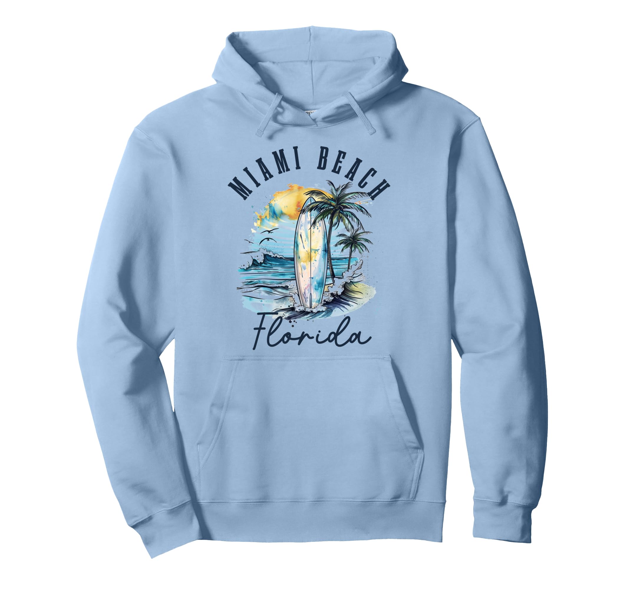 Miami Beach Florida Surf Surf Beach Surfer Hoodie - Graphic Print Unisex - T-Shirt, Sweatshirt, Hoodie