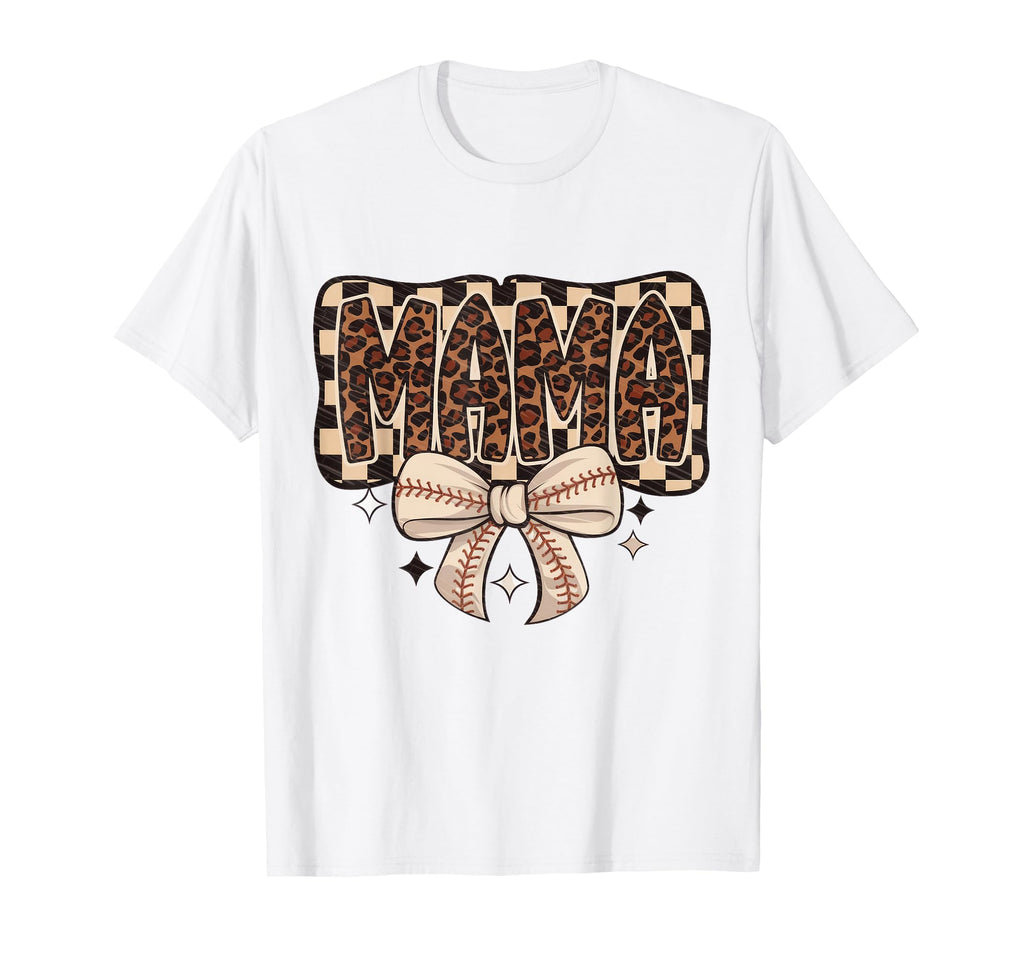Leopard American Baseball Mom Mama T-Shirt - Graphic Print for Adults - T-Shirt, Sweatshirt, Hoodie