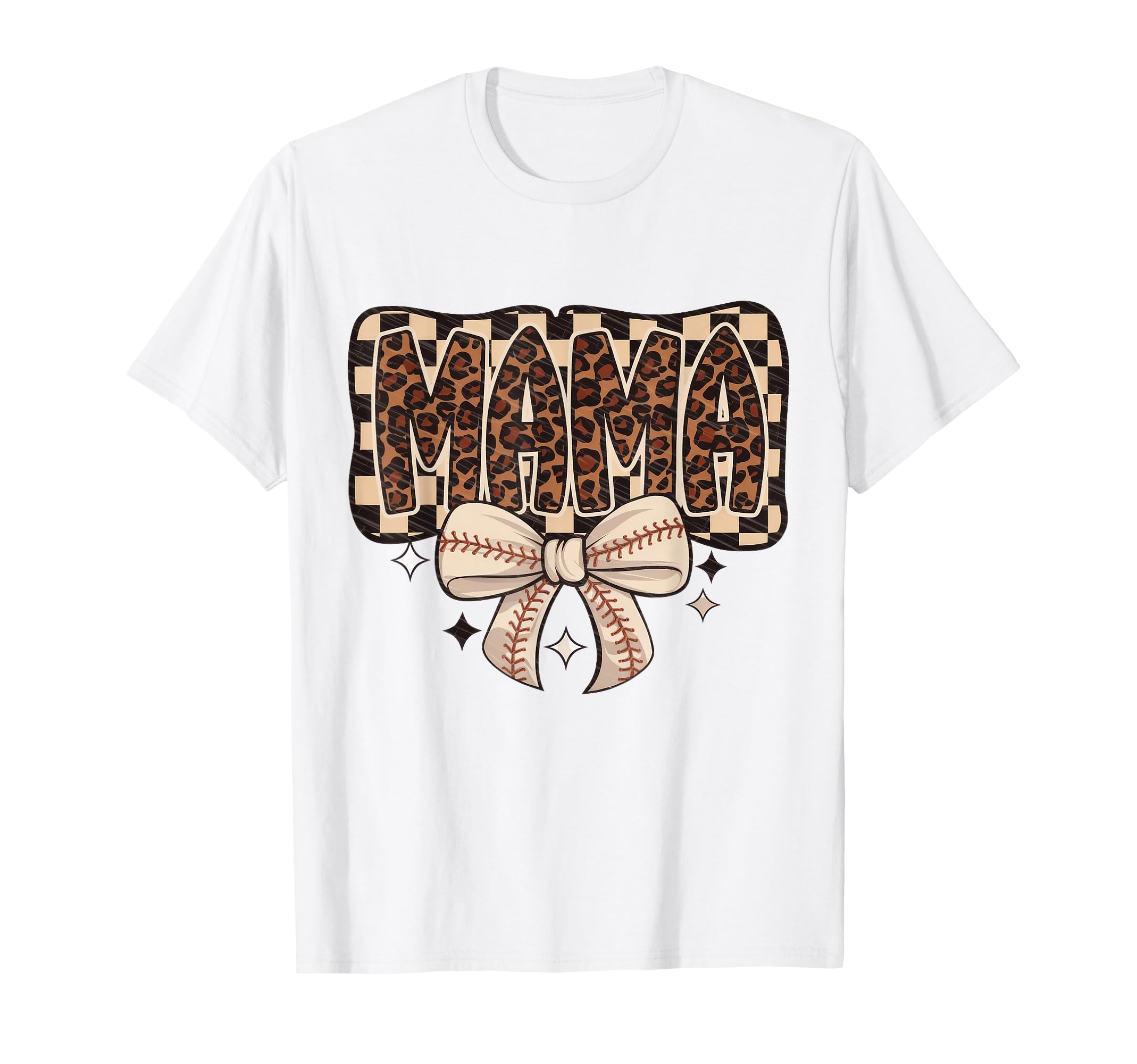 Leopard American Baseball Mom Mama T-Shirt - Graphic Print for Adults - T-Shirt, Sweatshirt, Hoodie