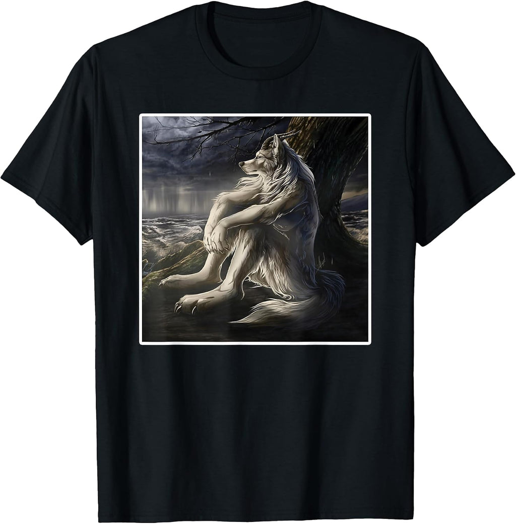 Sitting Wolf Memes - Adult & Kids T-Shirts, Sweatshirts & Hoodies apparel design preview 1