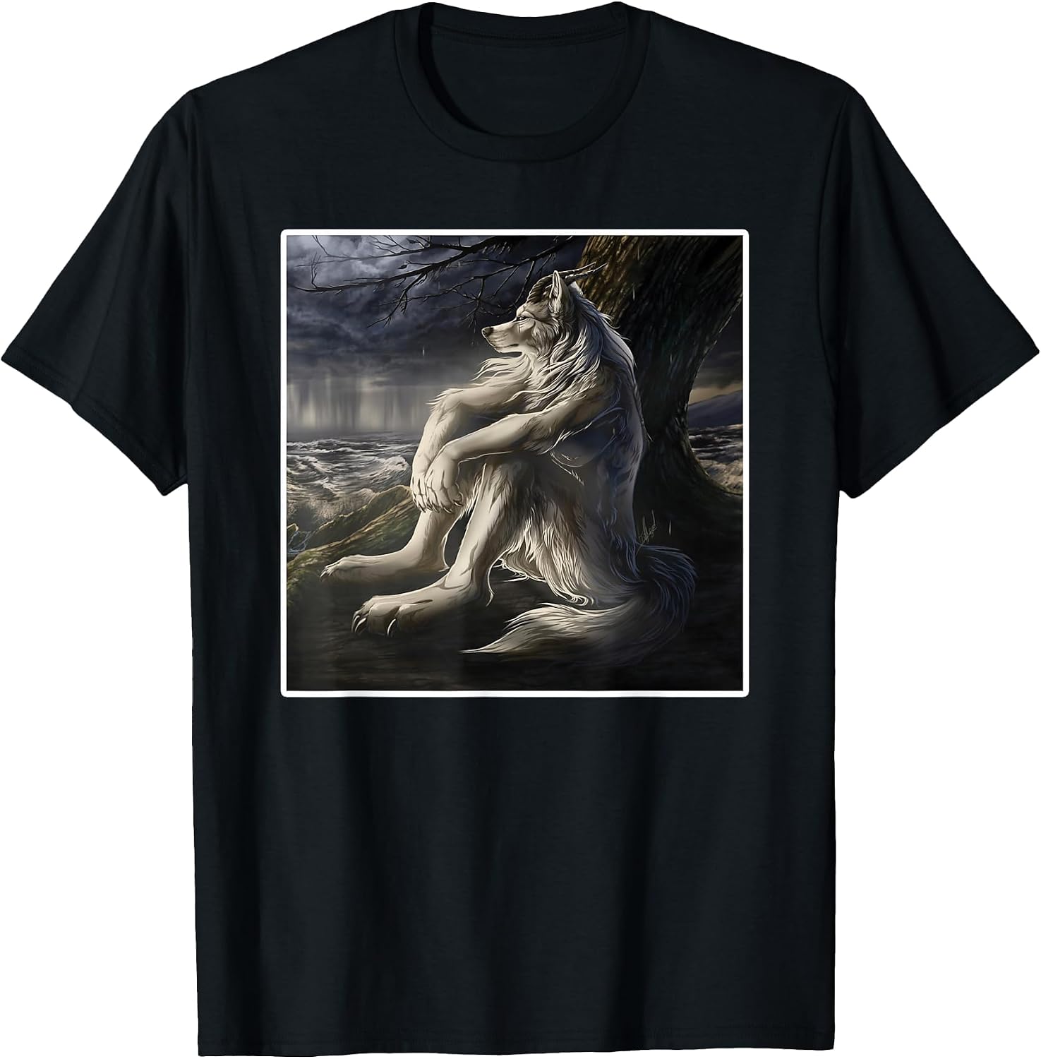 Sitting Wolf Memes - Adult & Kids T-Shirts, Sweatshirts & Hoodies apparel design preview 1